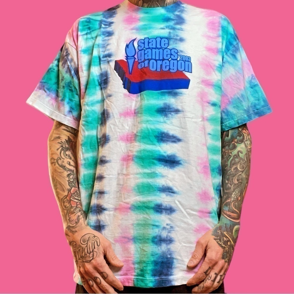 Custom Vintage Nike Oregon tie dye t shirt men’s L